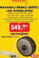 PROWARE MAKARALI RENKLİ ŞERİTLİ LED AYDINLATMA